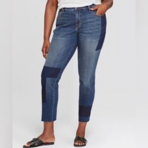 NWT Universal Thread Skinny Patch Pattern Denim Sz 18 W